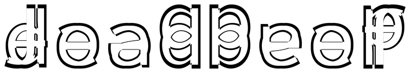 Ambigram for deadbeef in Sourcecodepro-medium